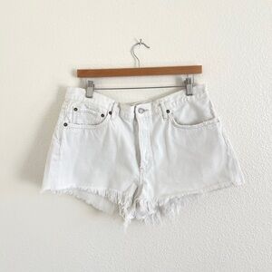 AGOLDE white denim PARKER cut off shorts / size 31